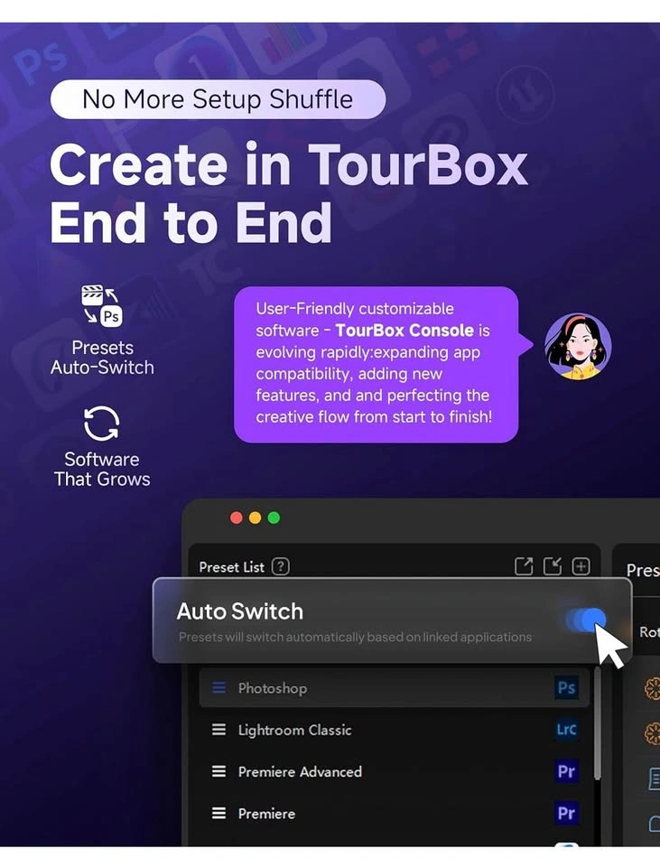 TourBox Lite Bluetooth Editing Console – Macro Controller - photo 5
