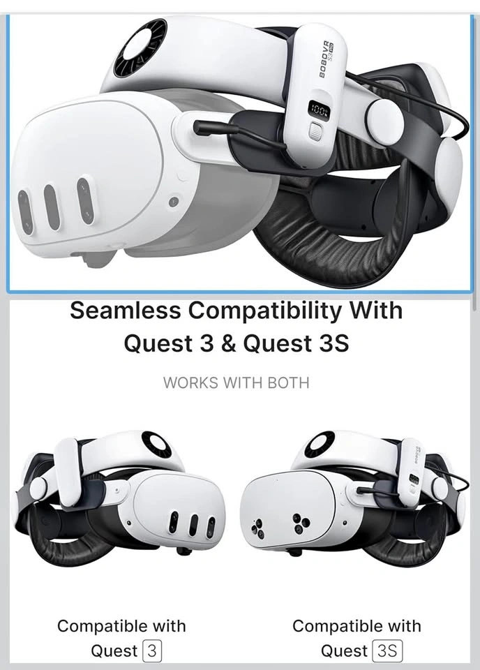 BOBOVR S3 Pro VR Head Strap for Quest 3 – 10,000mAh Battery