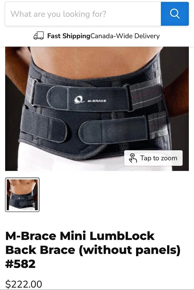 M-Brace Mini LumbLock Back Brace (without panels)