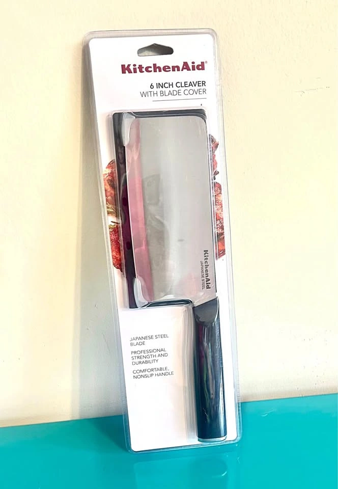 New KitchenAid 6 Inch Cleaver with Blade Cover