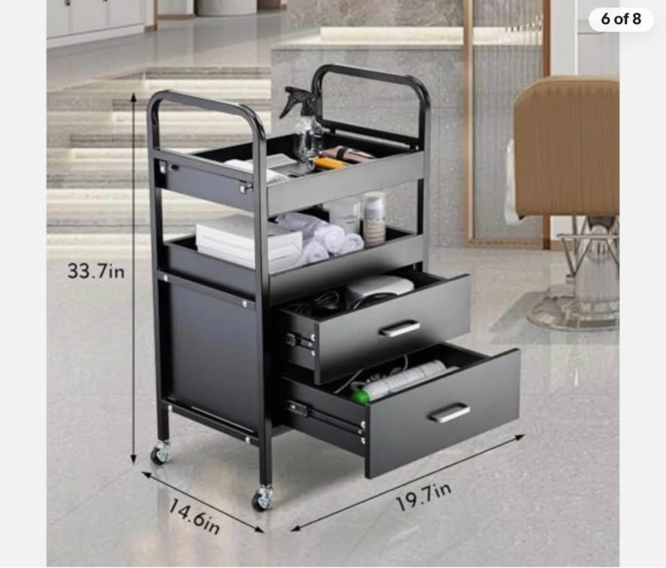Beauty Salon Trolley, Hair Salon Cart with Drawers, 4-Tier - photo 2
