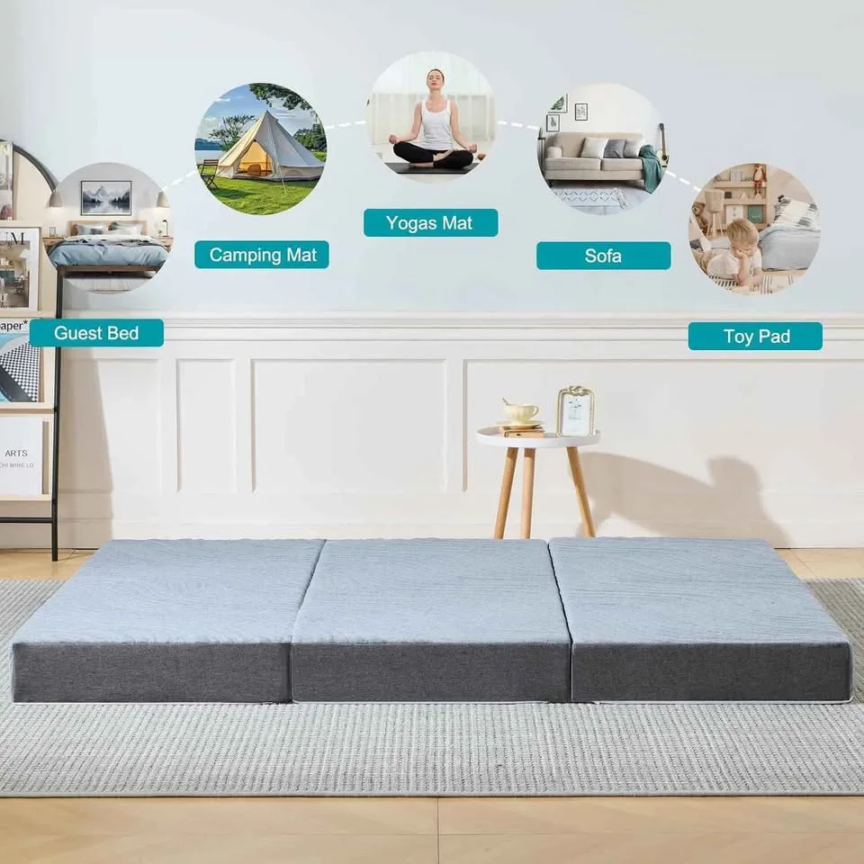 Twolike Twin Foldable Tri-Fold Foam Mattress, NEW image indicator(6)