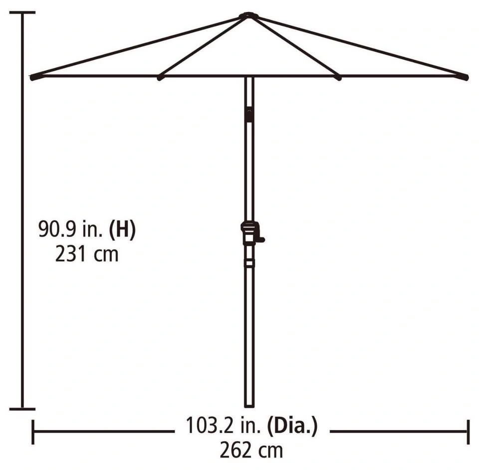 HOMETRENDS 9 ft. Round Market Patio Umbrella blue - photo 3