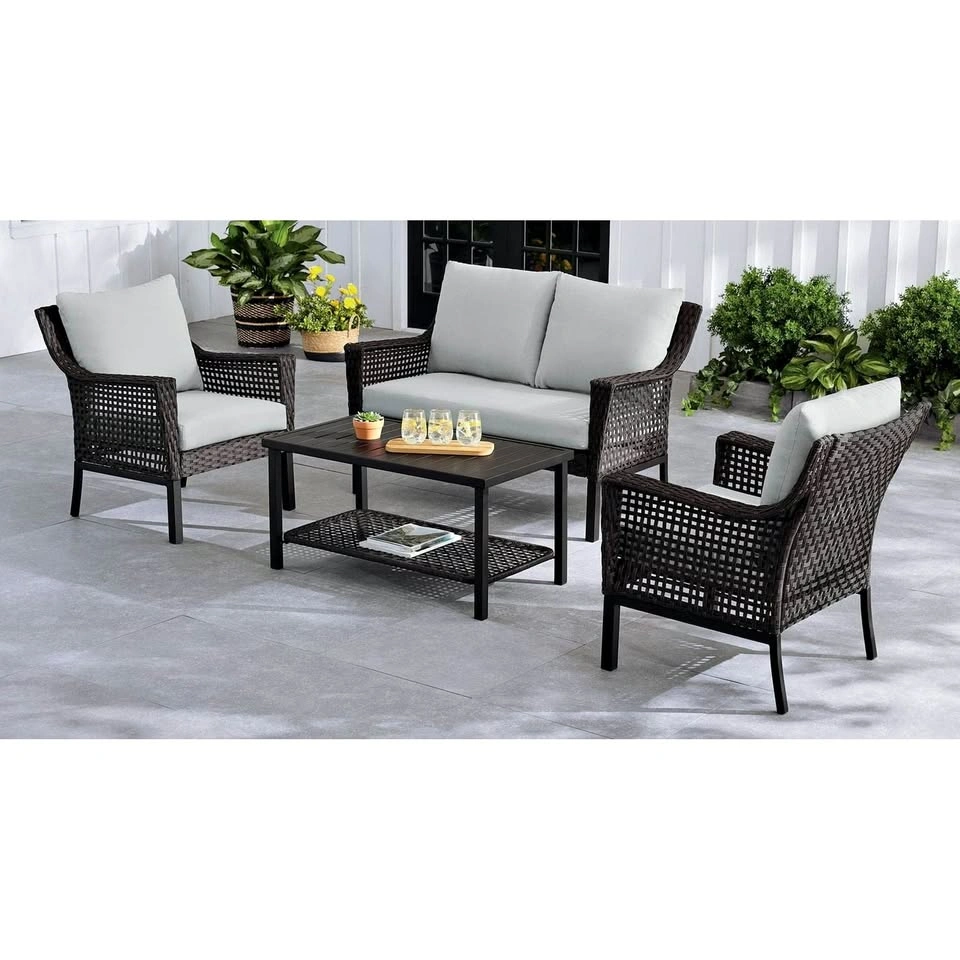 HOMETRENDS Belmont 4-Piece Patio Conversation Set