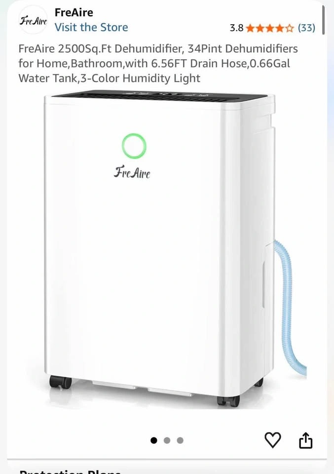 FreAire 2500Sq.Ft 34Pint Dehumidifier with Drain Hose - photo 2