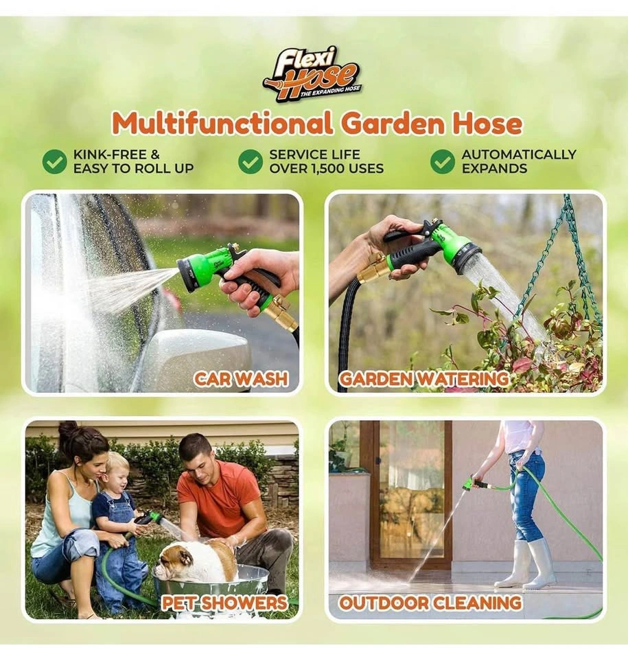 New- Flexi Hose Expanding Garden Hose 50ft with Nozzle - photo 5