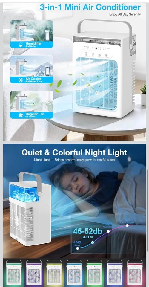 NEW 3-in-1 Mini Portable Air Conditioner Cooling Fan with Remote - photo 4