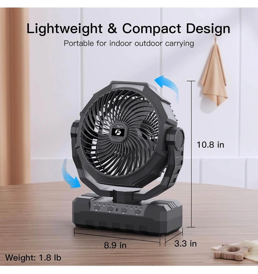 NEW! 3-in-1 Camping Fan Portable 48000mAh with Light Remote - photo 5