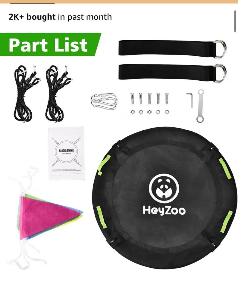 NEW - HeyZoo 48 Inch Saucer Tree Swing - photo 2