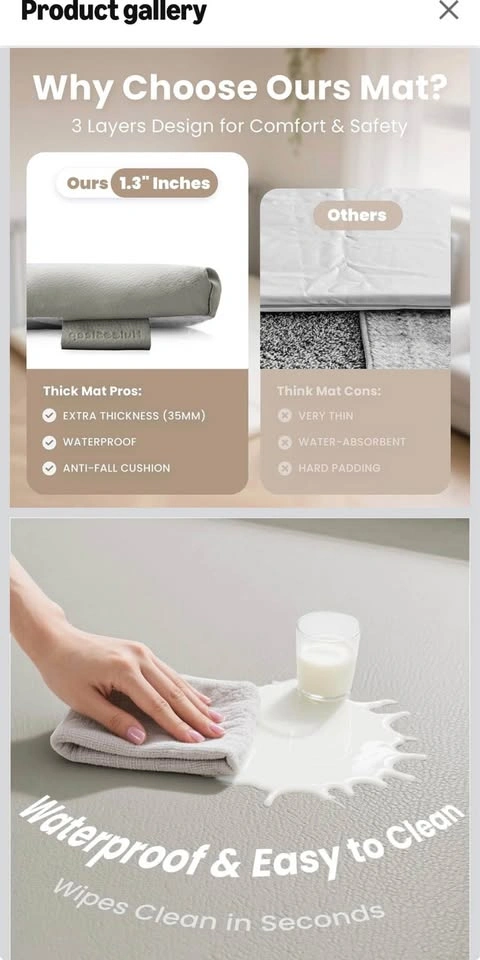 NEW Huloo Sleep Elasti-Foam Baby Play Mat 50”x50” - photo 2