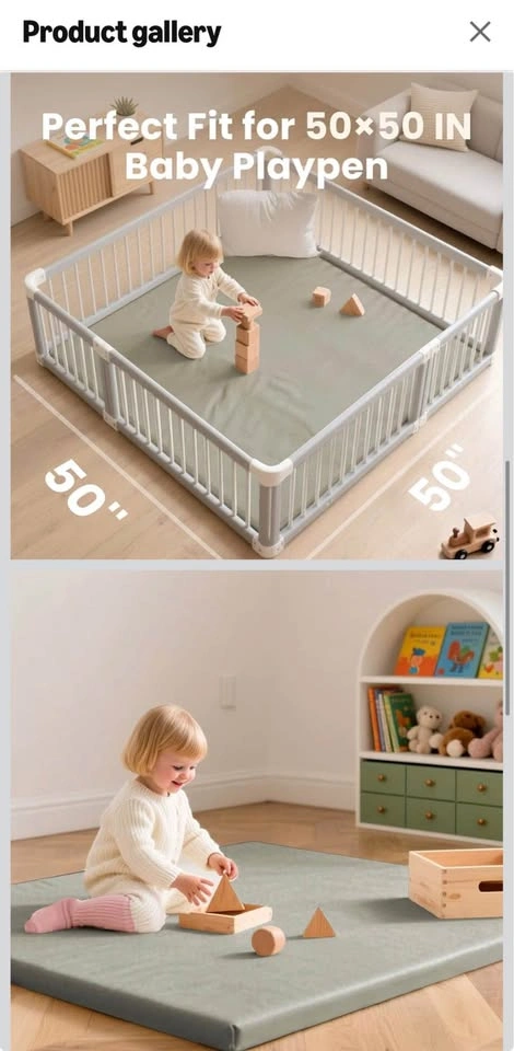 NEW Huloo Sleep Elasti-Foam Baby Play Mat 50”x50” - photo 3