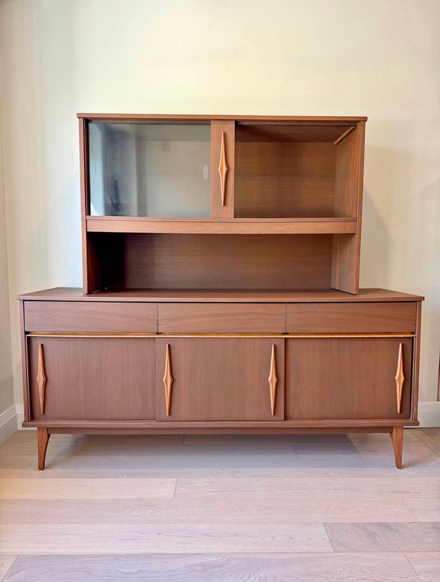 Restored Mid Century Modern Walnut Hutch & Buffet - photo 2