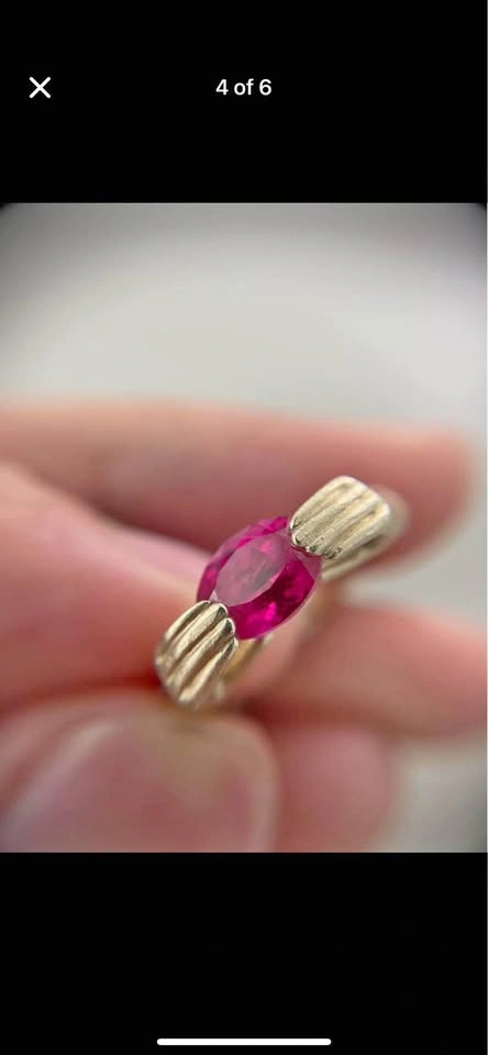 10k 4g Gold Ring with Oval Red Sapphire