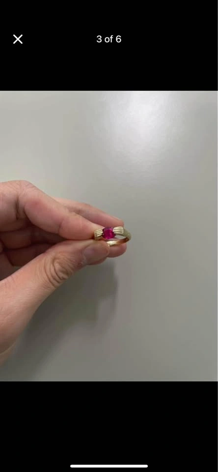 10k 4g Gold Ring with Oval Red Sapphire - photo 3