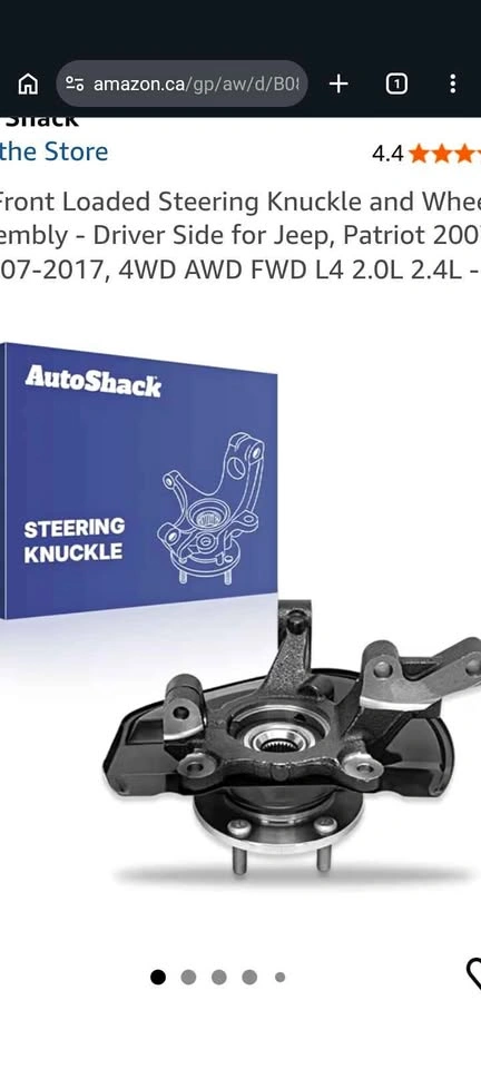 Loaded front steering knuckle for Jeep Patriot