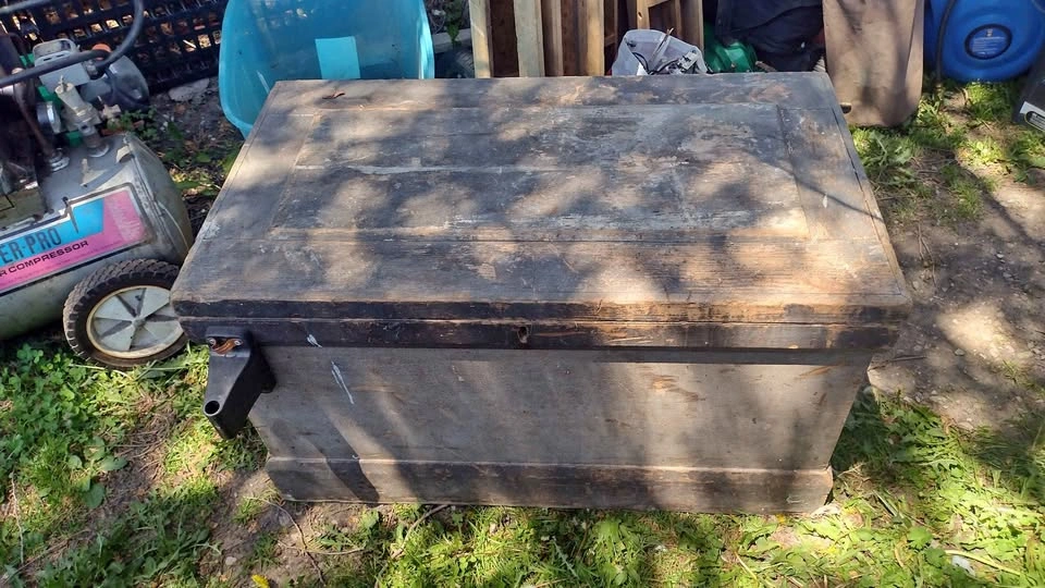 Old wooden tool box