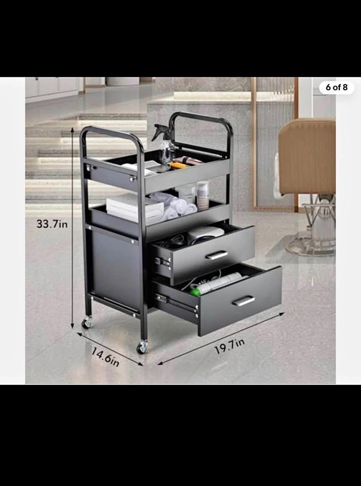 Beauty Salon Trolley, Hair Salon Cart with Drawers