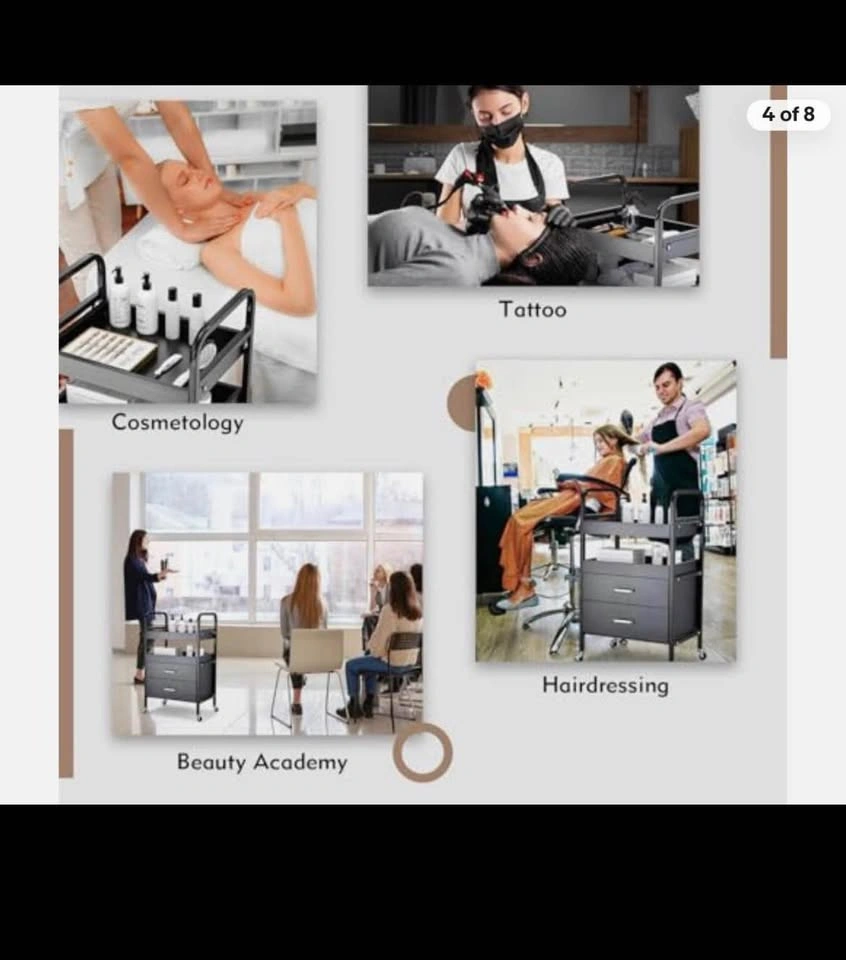 Beauty Salon Trolley, Hair Salon Cart with Drawers - photo 3