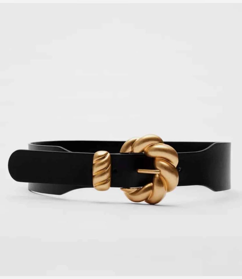 WOMEN TWISTED BUCKLE BELT BLACK / NEW - photo 2