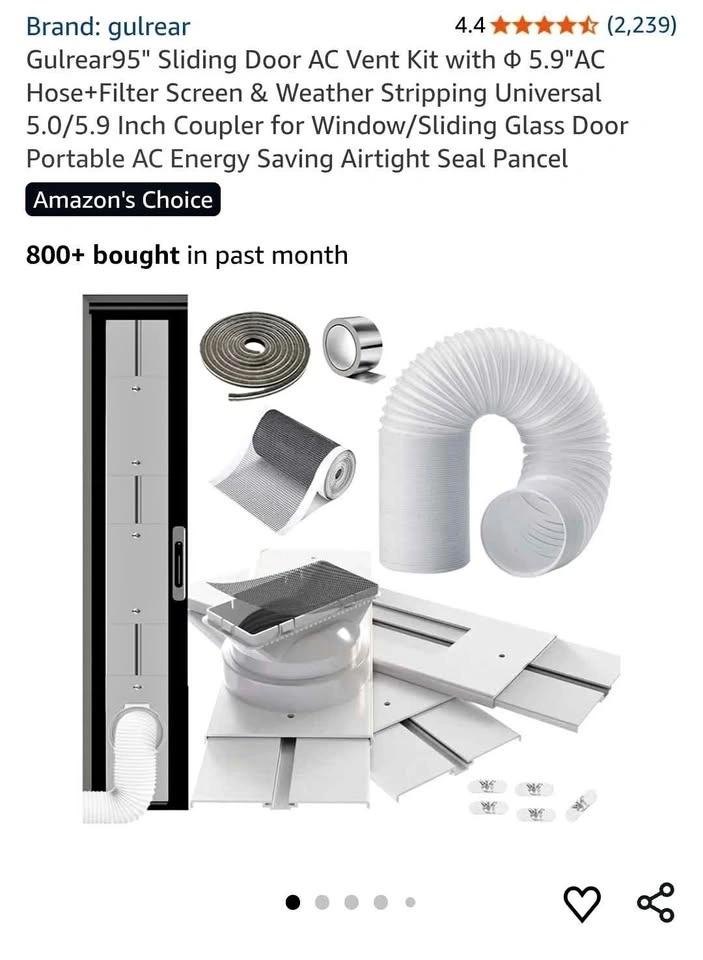 Gulrear 95" Sliding Door AC Vent Kit