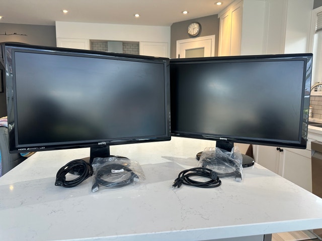 Pair of BenQ GW2455H 24-inch LCD Monitors