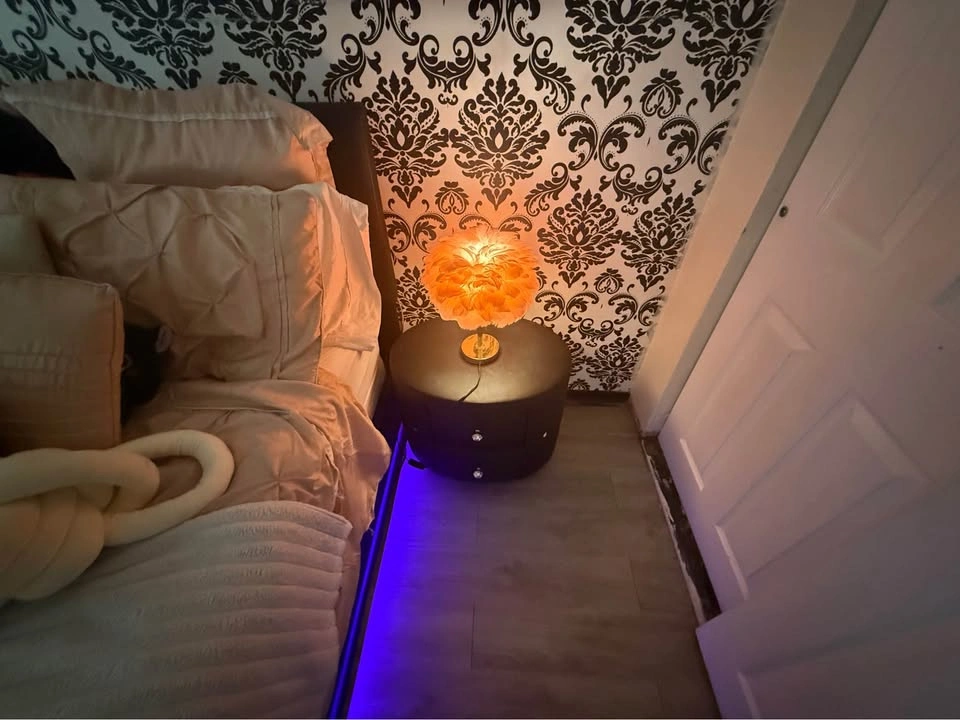 Queen Bed with LED Storage, Side Tables, and Dresser - photo 2
