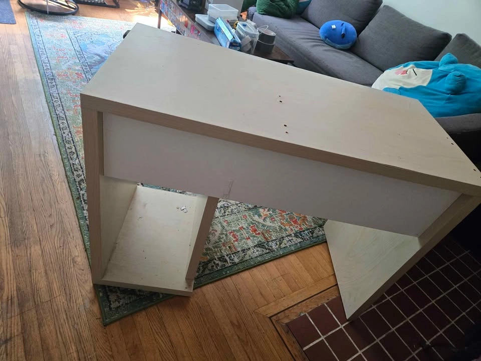 Light Wood Desk with White Drawer - photo 2