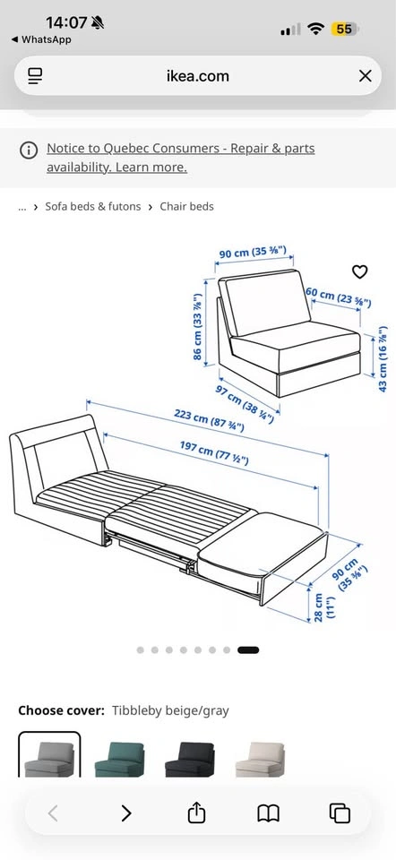 IKEA KIVIK 1-seat sofa-bed - photo 3