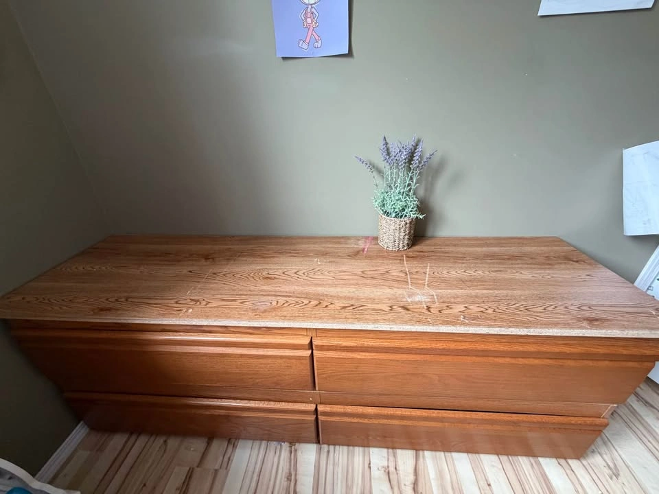 Wood Grain 4-Drawer Low Dresser or TV table - photo 2