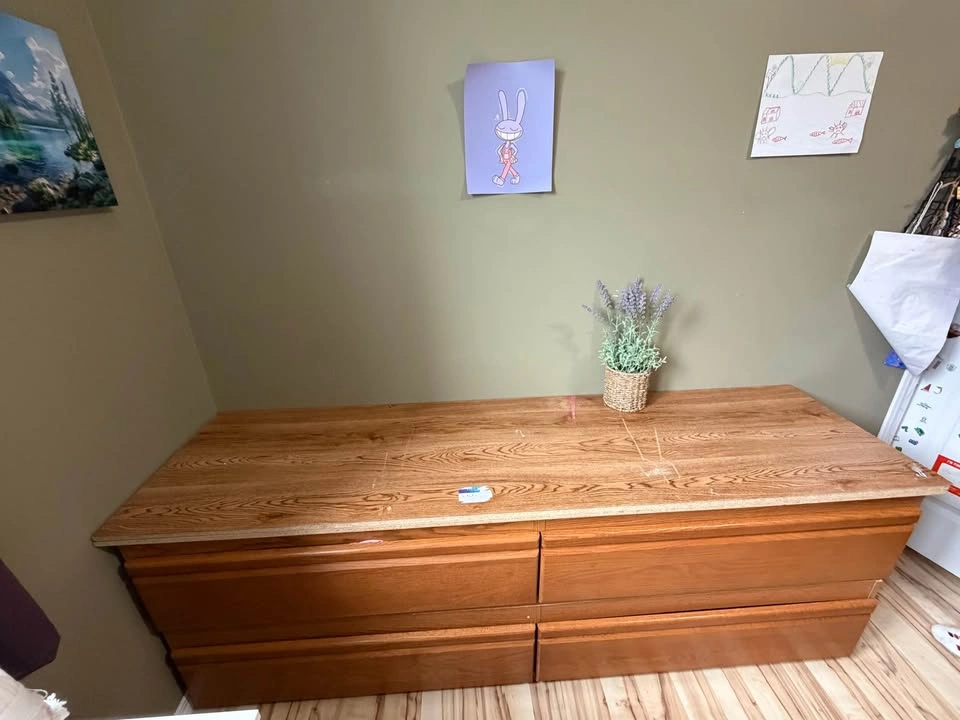 Wood Grain 4-Drawer Low Dresser or TV table - photo 3