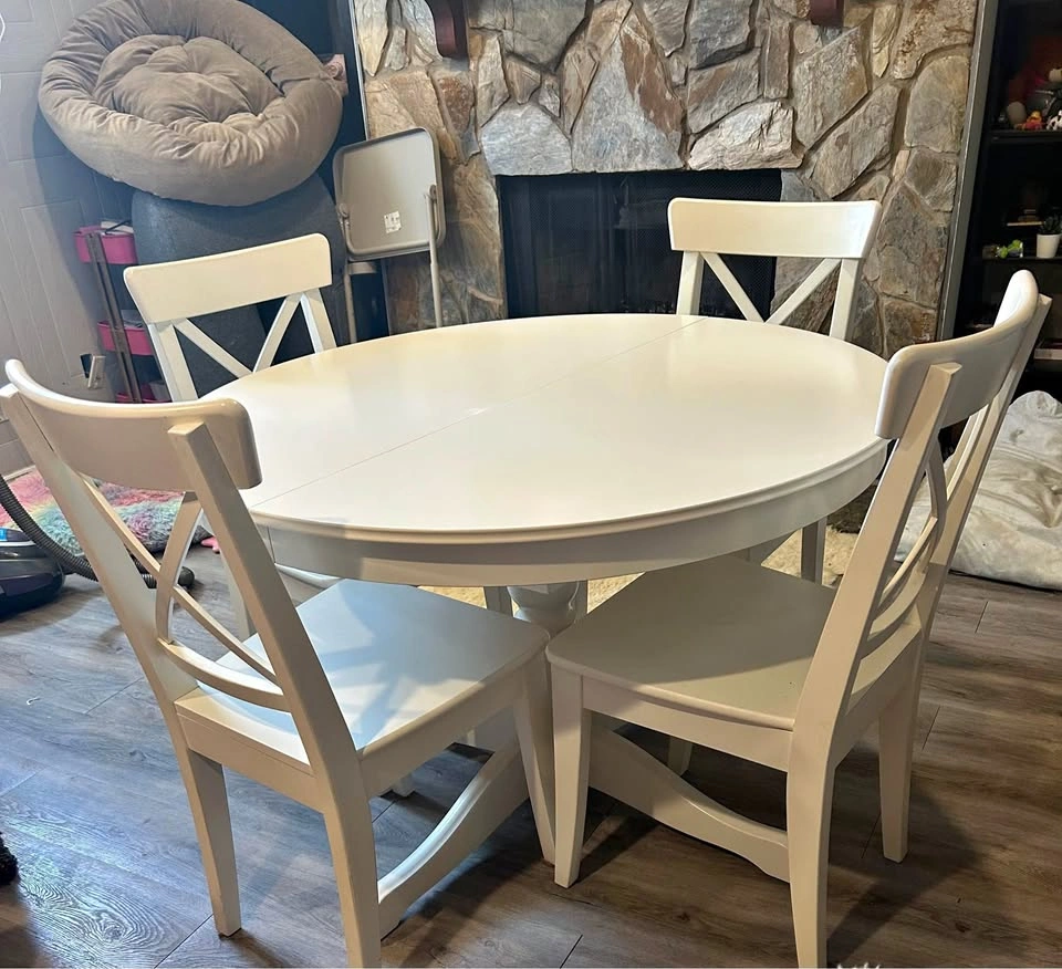 IKEA INGATORP Extendable Dining Table + 4 INGOLF Chairs