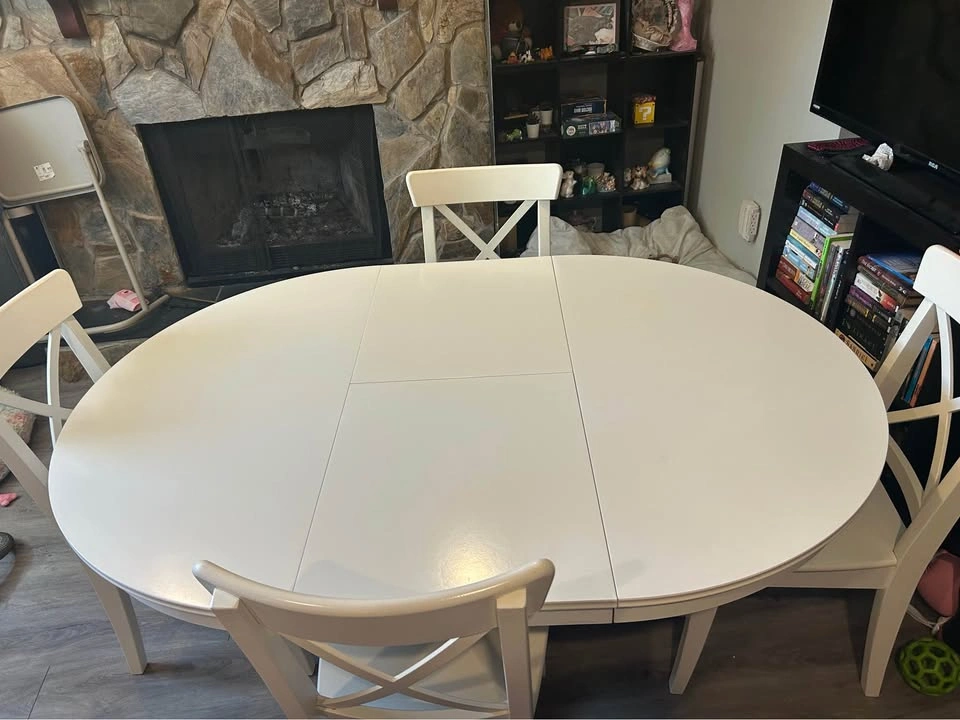 IKEA INGATORP Extendable Dining Table + 4 INGOLF Chairs - photo 2