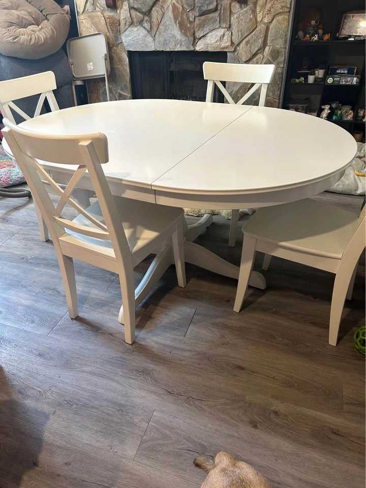 IKEA INGATORP Extendable Dining Table + 4 INGOLF Chairs - photo 3