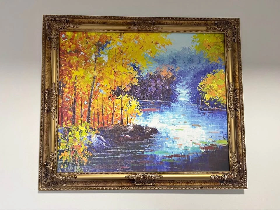 Framed Autumn Landscape painting