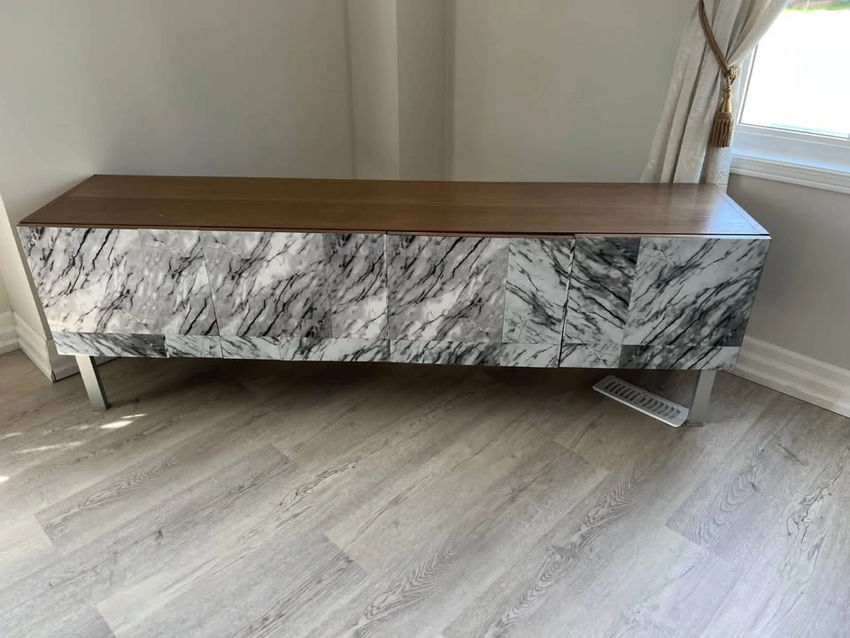 Modern Wood and Marble Pattern Sideboard and TV stand - photo 2