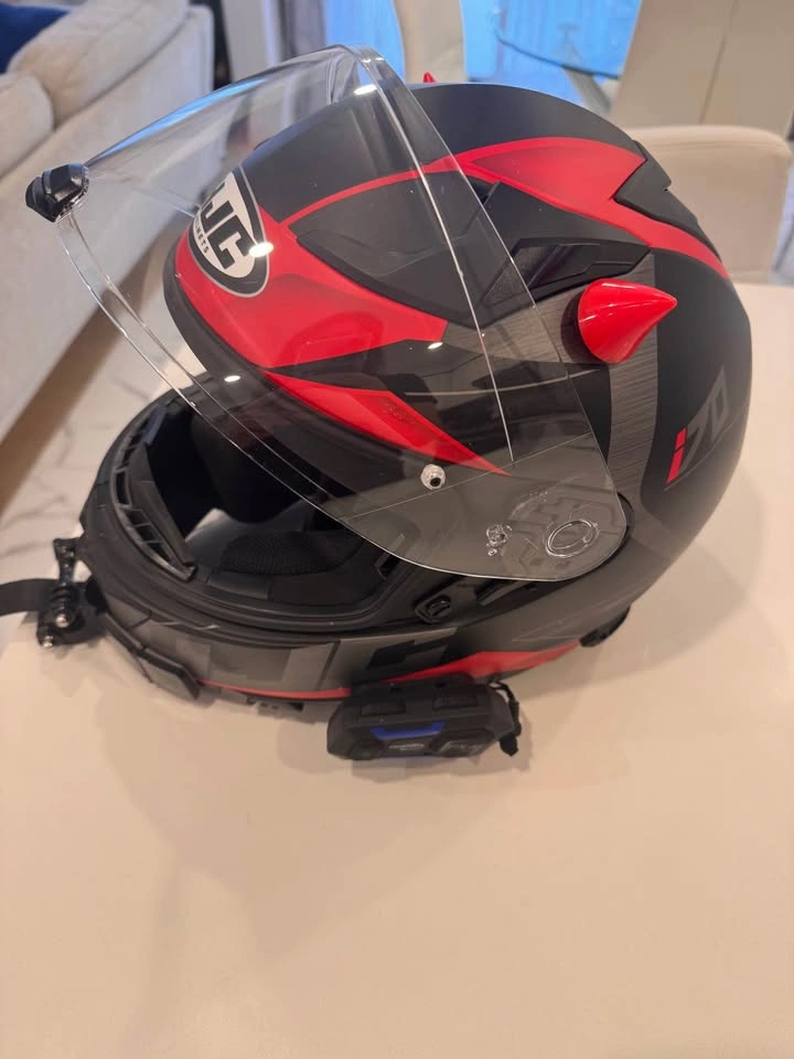 HJC i70 Motorcycle Helmet (Small) + Fodsports FX4 Pro Bluetooth - photo 3