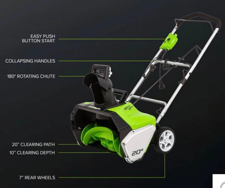 Greenworks 20” Electric Snow Blower – 13 Amp – Excellent Conditi - photo 5