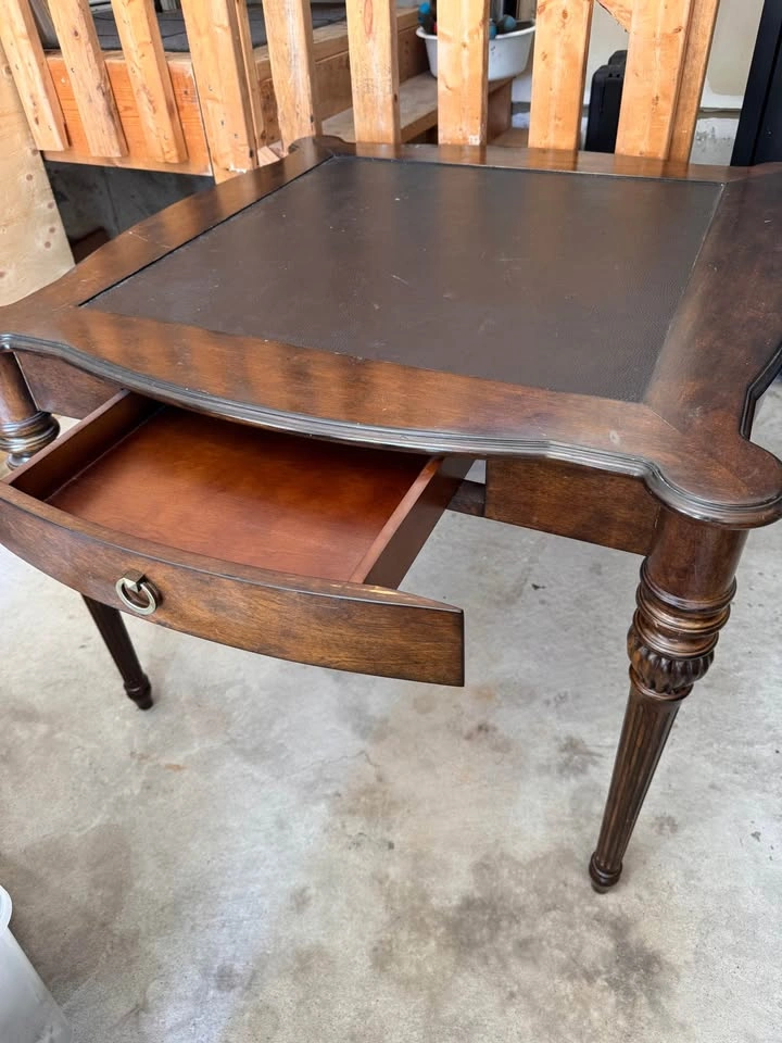 Bombay Company Wooden Game/Card Table with Leather Surface - photo 2