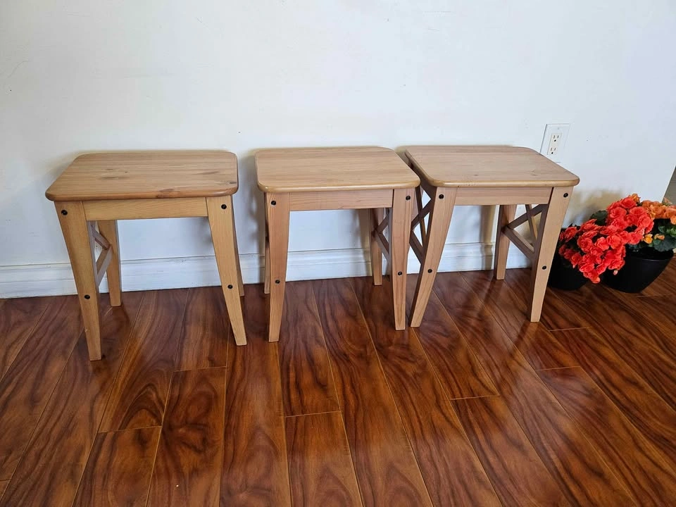 Solid Wood Multi-Purpose Stool / Small Side Table - photo 5