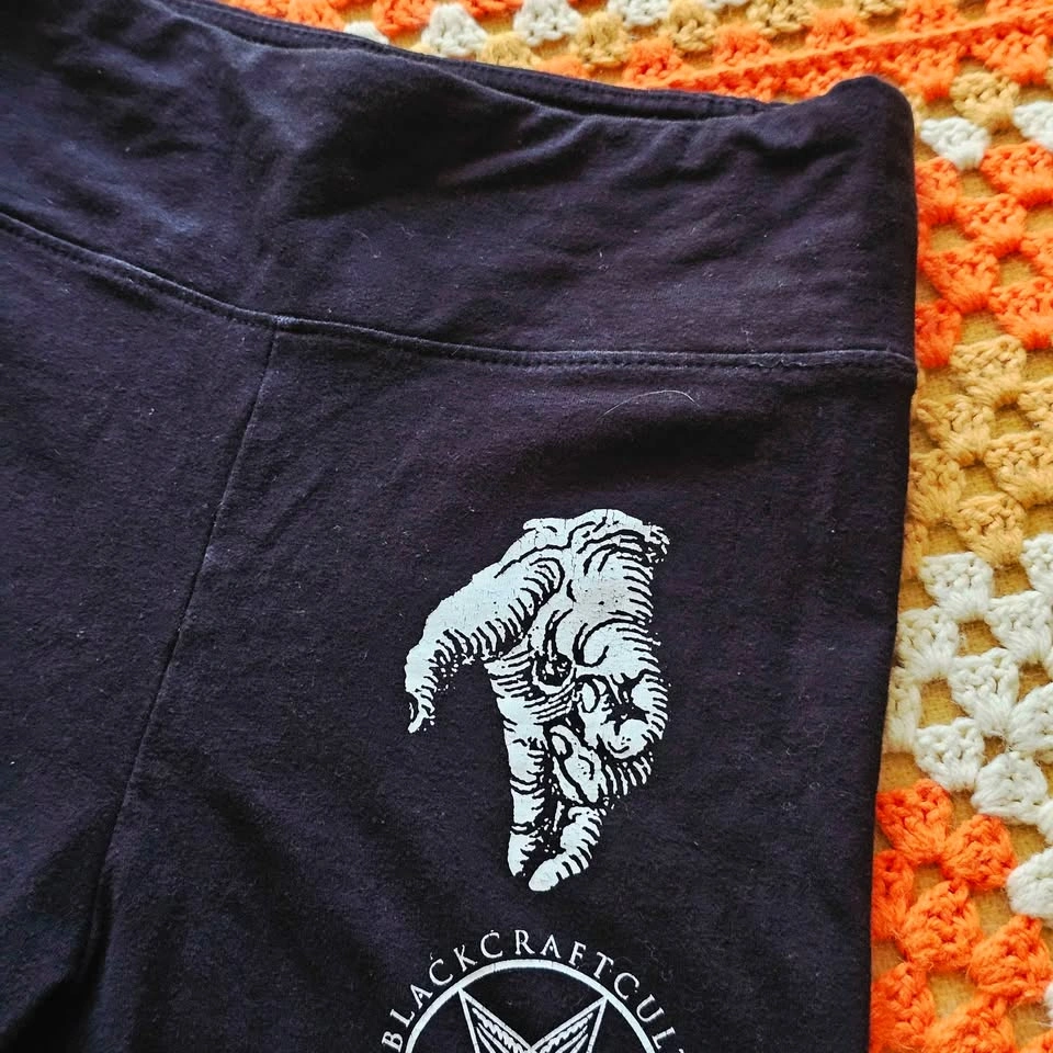 Blackcraft Cult Occult Pentagram Moon Goth Bike Shorts Medium - photo 4