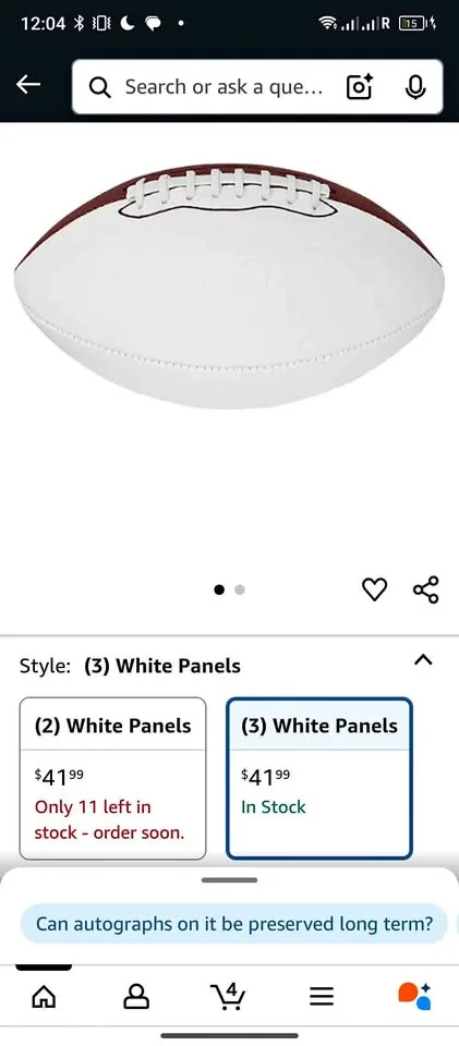 Baden Autograph Football - White Panels thumbnail