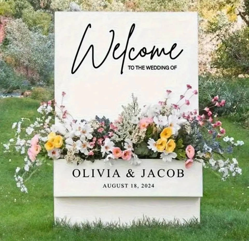Floral welcome signs