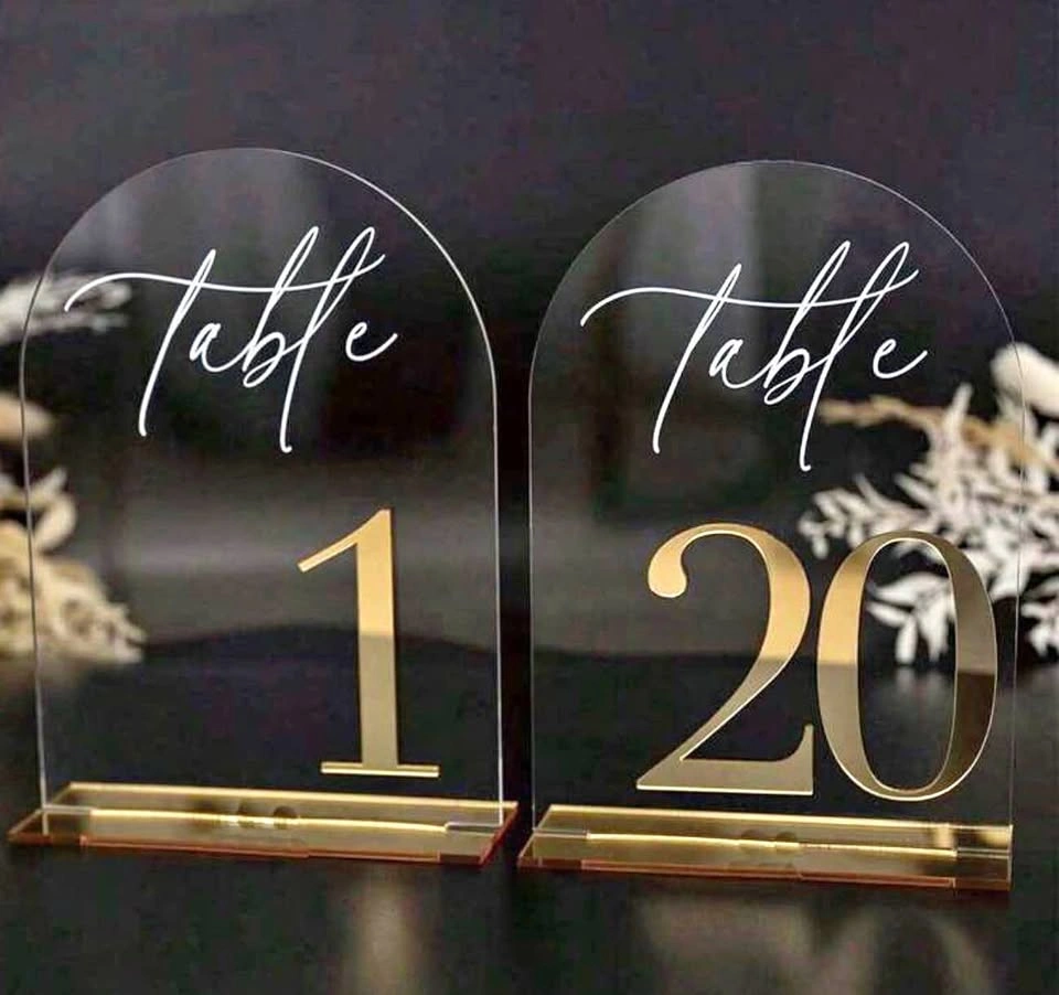 Table numbers signs for weddings