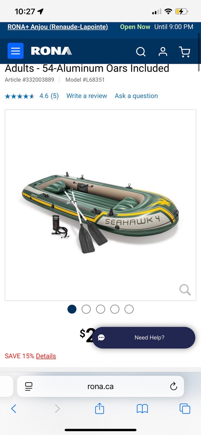 Intex Seahawk 4 Inflatable Boat Set – Brand New