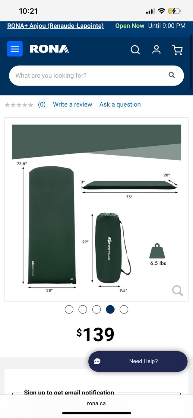 Self-Inflating Foam Sleeping Pad – $70 - photo 2