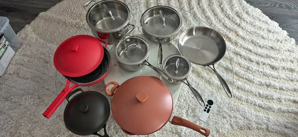 Our Place Always Pans and Zwilling Stainless Steel Cookware Set