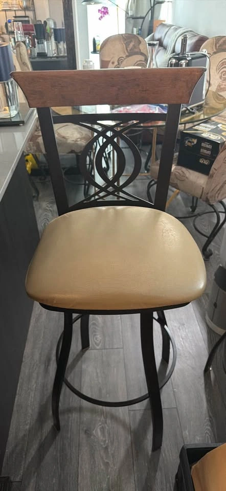 Set of 2 Swivel Metal Bar Stools - photo 3