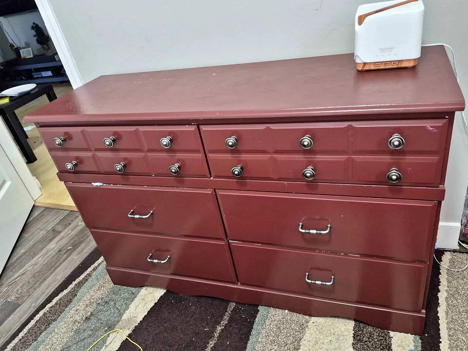 Burgundy 6-Drawer Dresser