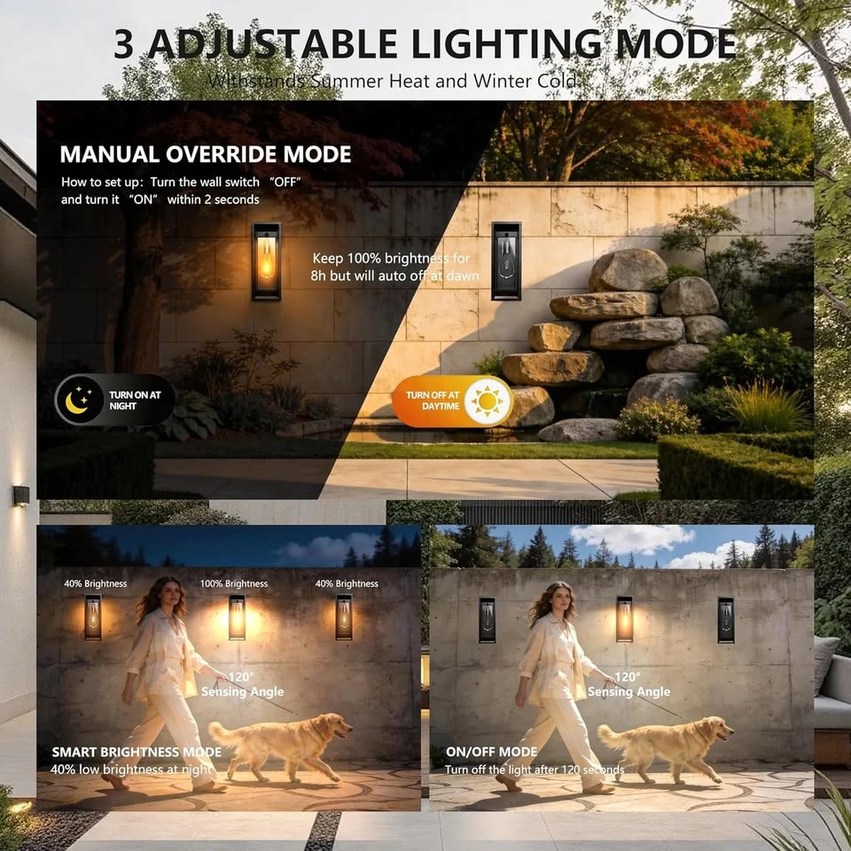 (3PCS Available) BRAND NEW 15" Dusk-to-Dawn Outdoor Porch Wall L - photo 5