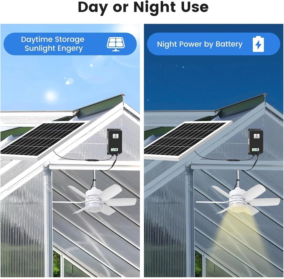 20.5" Solar Rechargeable Ceiling Fan with Light - photo 4